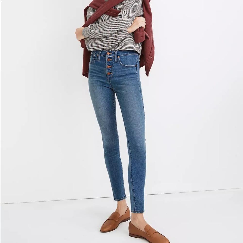 Madewell 10" High-Rise Skinny Jeans: raw hem size 25